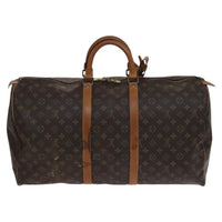 Louis Vuitton Keepall Bag Monogram Canvas Brown Canvas Travel Bag Bag (Authentic Pre-Loved)