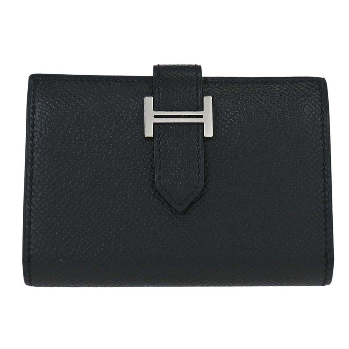 Hermes Bearn Wallet Epsom Black Leather Wallets Accessory (Pre-Loved)