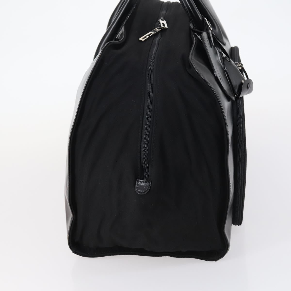 Gucci Travel Boston Bag Leather With Nylon Black Leather Travel Bag Bag (Pre-Loved)