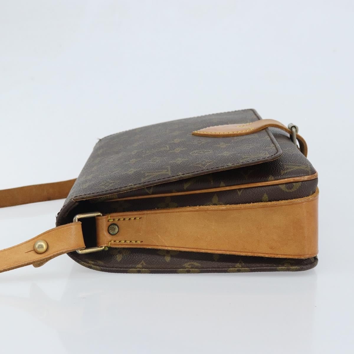 Louis Vuitton Cartouchiere Handbag Monogram Canvas Brown Canvas Shoulder Bag Bag (Authentic Pre-Loved)