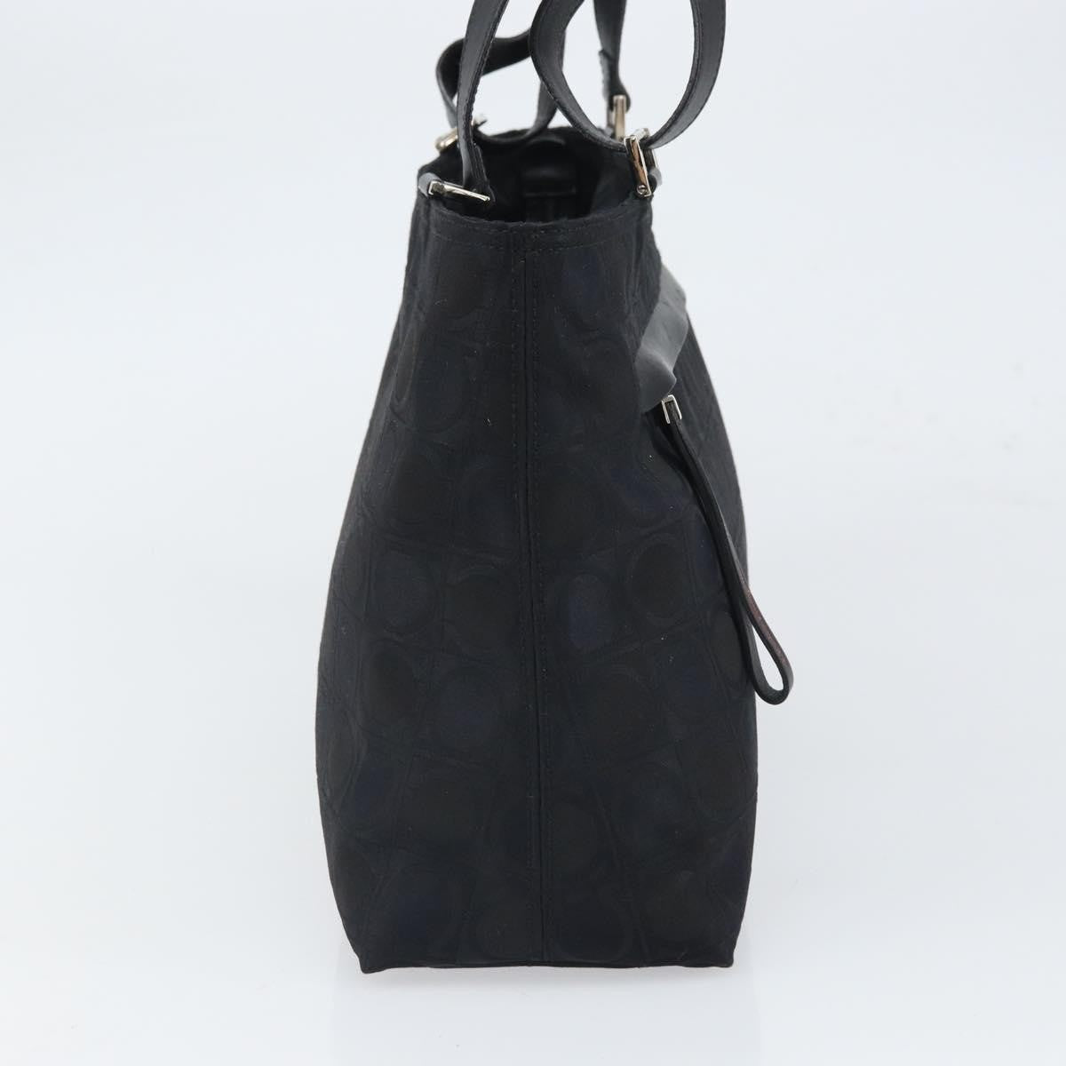 Salvatore Ferragamo Gancini Tote Nylon Black Nylon Tote Bag Bag (Pre-Loved)