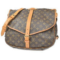 Louis Vuitton Saumur Handbag Monogram Canvas Brown Canvas Shoulder Bag Bag (Pre-Loved)