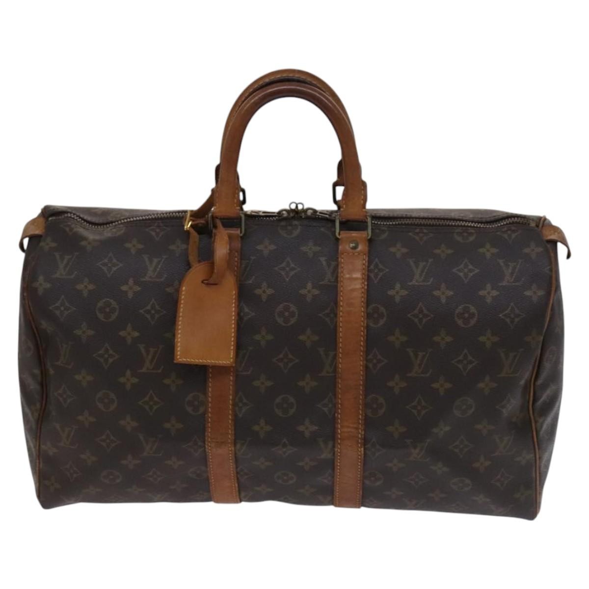 Louis Vuitton Keepall Bag Monogram Canvas Brown Canvas Travel Bag Bag (Pre-Loved)