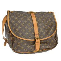 Louis Vuitton Louis Vuitton Saumur Handbag Monogram Canvas Brown Canvas Shoulder Bag Bag (Authentic Pre-Loved)