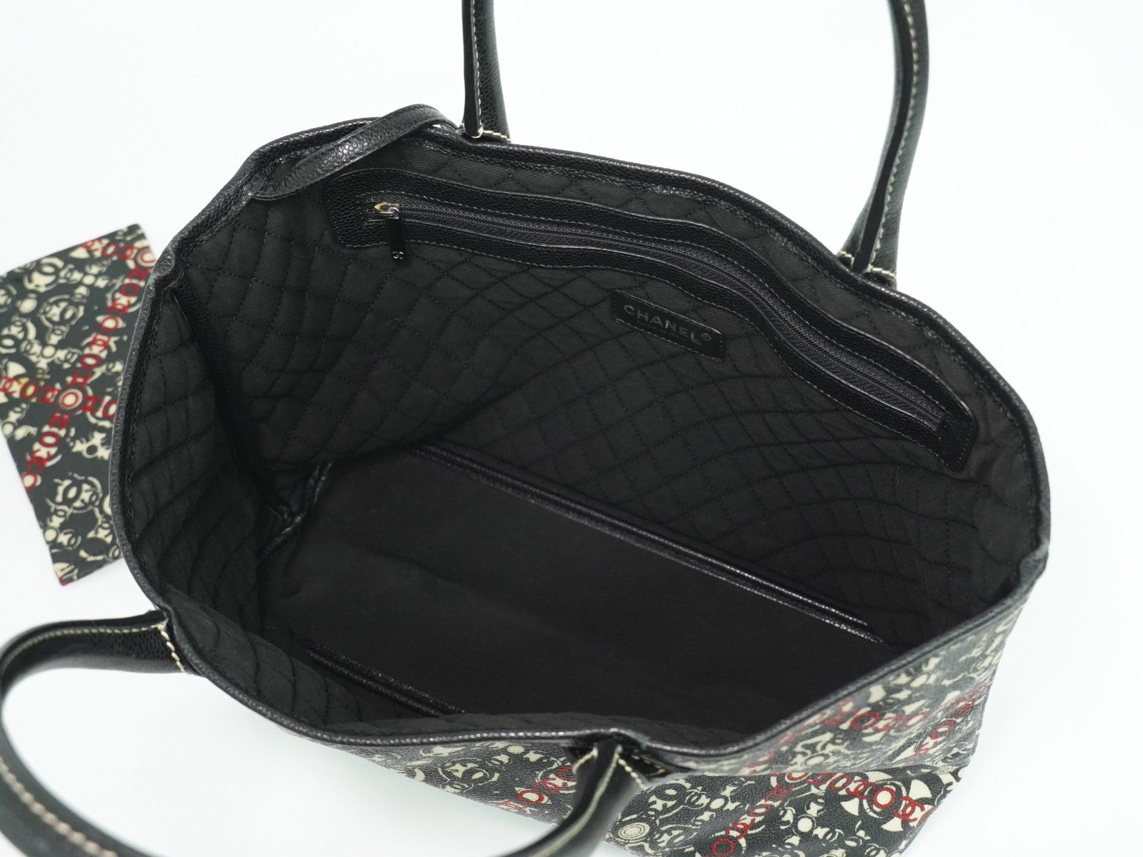 Chanel Optic Coco Tote Printed Coated Canvas With Caviar Multicolour Canvas Tote Bag Bag (Authentic Pre-Loved)