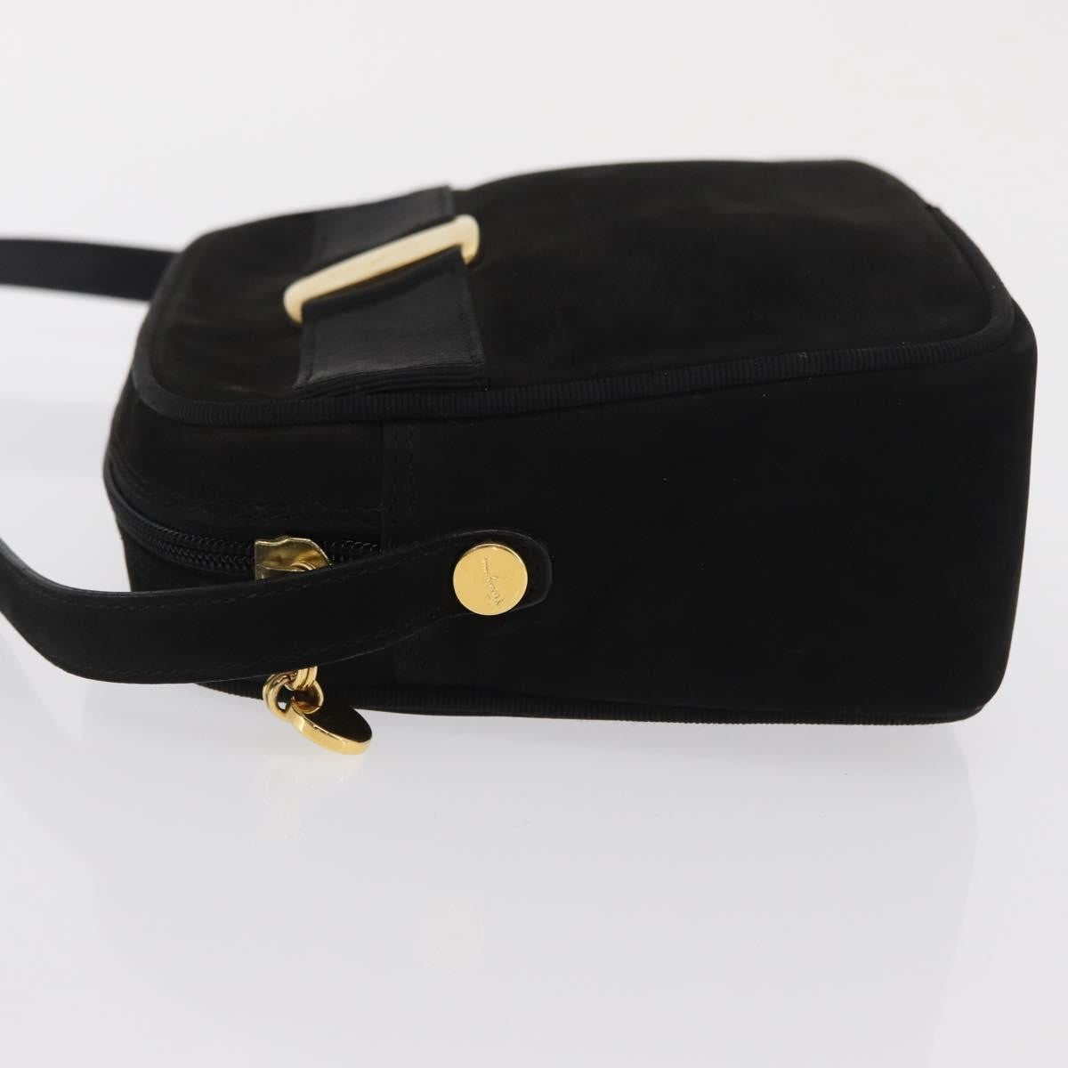 Salvatore Ferragamo Vala Clutch Bag Suede Black Suede Clutche & Pouche Bag (Authentic Pre-Loved)