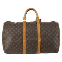Louis Vuitton Keepall Bag Monogram Canvas Brown Canvas Travel Bag Bag (Authentic Pre-Loved)
