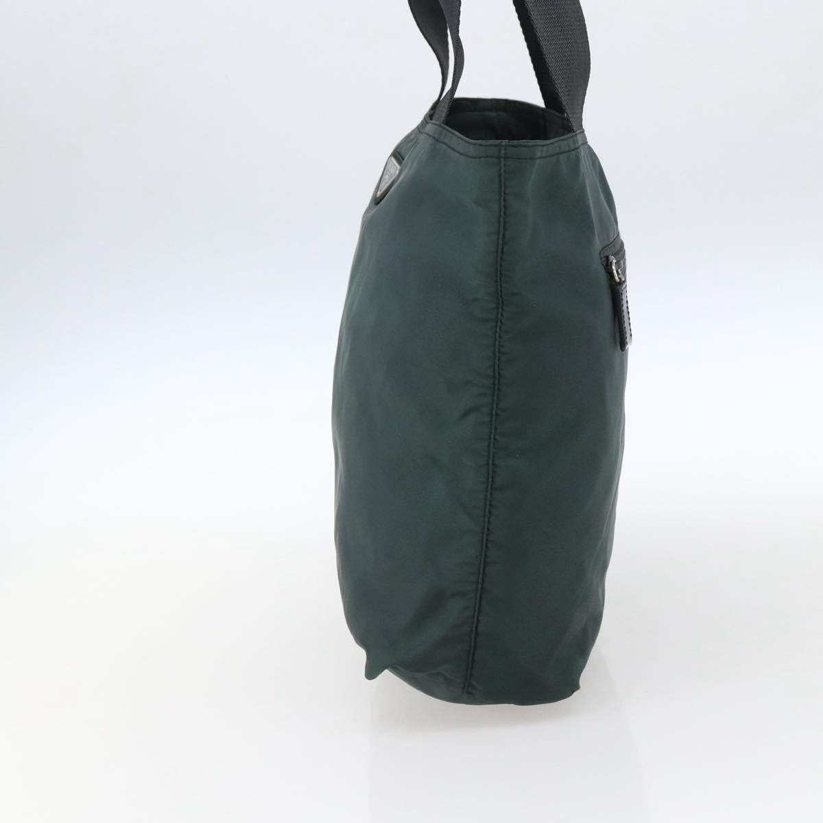 Prada Vintage Zip Tote Tessuto Green Nylon Tote Bag Bag (Authentic Pre-Loved)