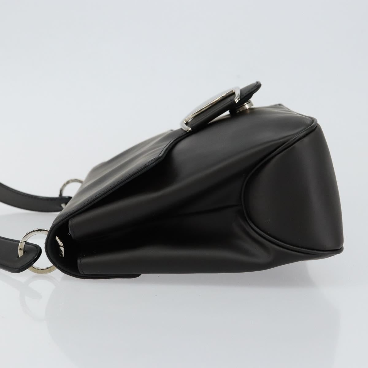 Salvatore Ferragamo Vala Shoulder Bag Leather Black Leather Bag (Authentic Pre-Loved)