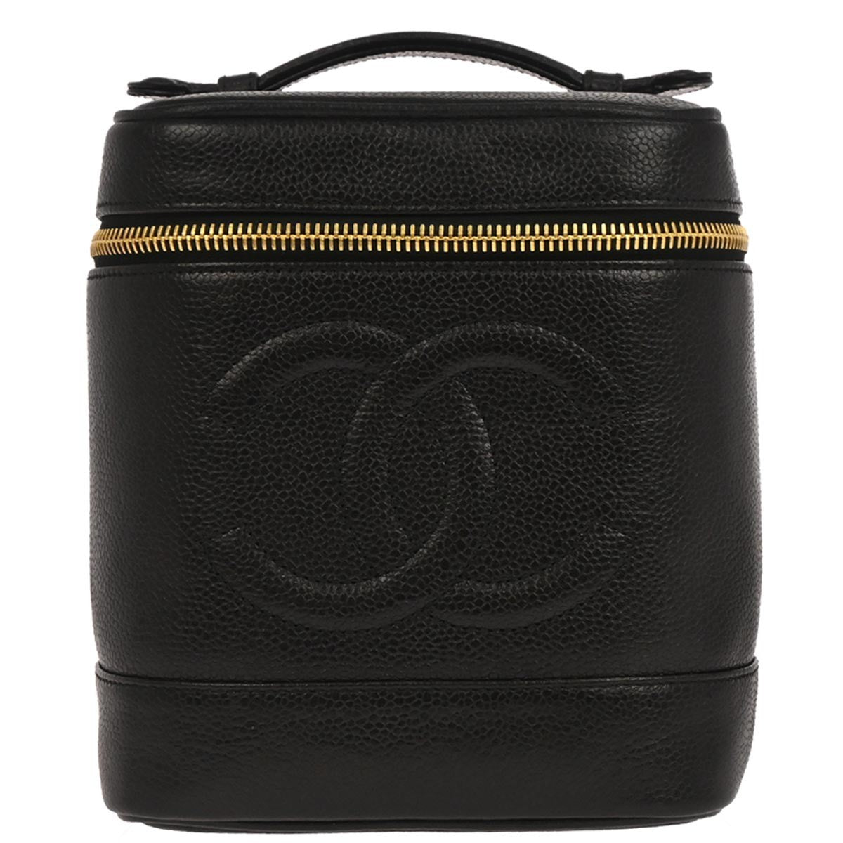 Chanel Vintage Timeless Cosmetic Case Caviar Black Leather Clutche & Pouche Bag (Authentic Pre-Loved)