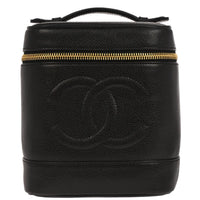 Chanel Vintage Timeless Cosmetic Case Caviar Black Leather Clutche & Pouche Bag (Authentic Pre-Loved)