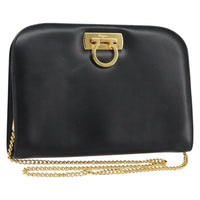 Salvatore Ferragamo Vintage Gancini Chain Shoulder Bag Leather Black Leather Shoulder Bag Bag (Authentic Pre-Loved)