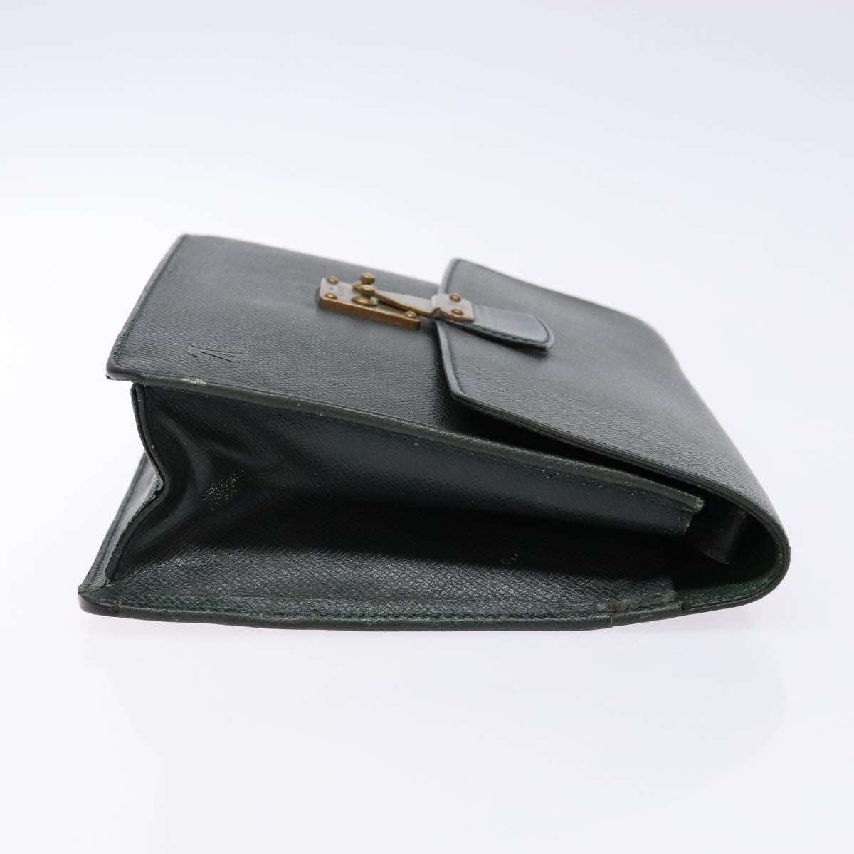 Louis Vuitton Kourad Pouch Taiga Green Leather Clutche & Pouche Bag (Authentic Pre-Loved)