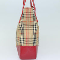 Burberry Nova Check Tote Canvas And Leather Beige Canvas Tote Bag Bag (Pre-Loved)