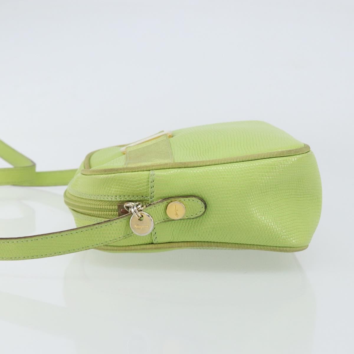 Salvatore Ferragamo Vala Shoulder Bag Leather Green Leather Shoulder Bag Bag (Authentic Pre-Loved)