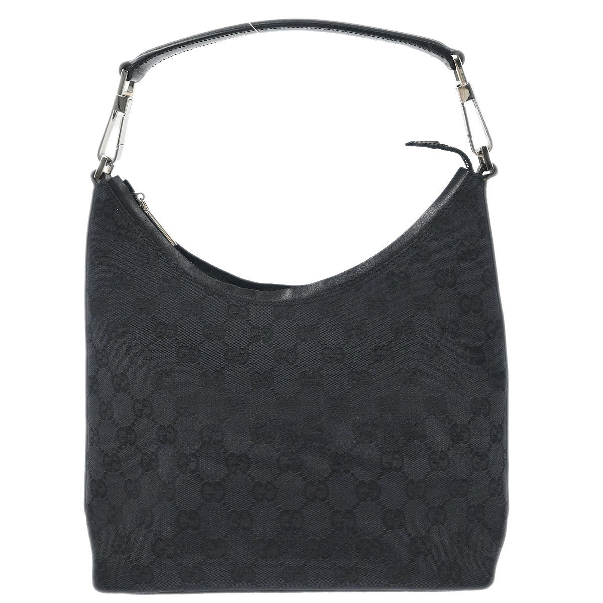 Gucci Vintage Clasp Handle Hobo Gg Canvas Black Canvas Shoulder Bag Bag (Pre-Loved)