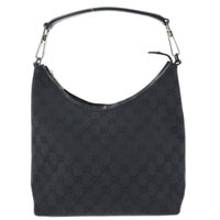 Gucci Vintage Clasp Handle Hobo Gg Canvas Black Canvas Shoulder Bag Bag (Pre-Loved)