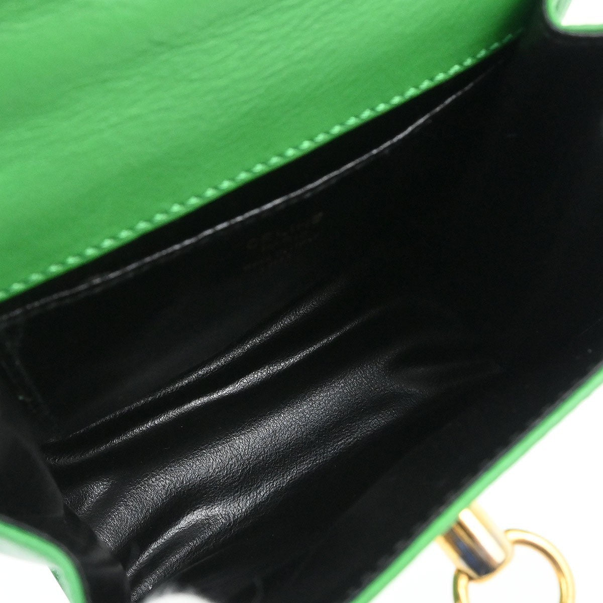 Celine Handbag Leather Green Leather Handbag (Authentic Pre-Loved)