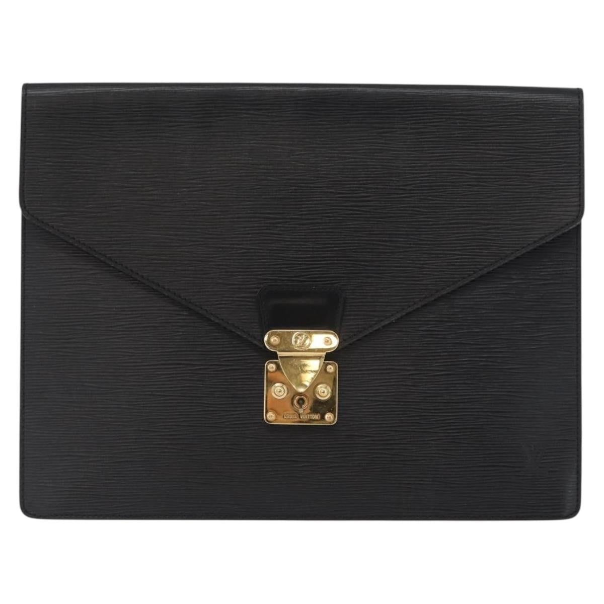 Louis Vuitton Porte-Documents Senateur Bag Epi Leather Black Leather Briefcase Bag (Authentic Pre-Loved)