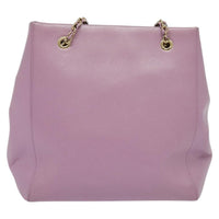Salvatore Ferragamo Vara Bow Chain Tote Leather Purple Leather Tote Bag Bag (Authentic Pre-Loved)