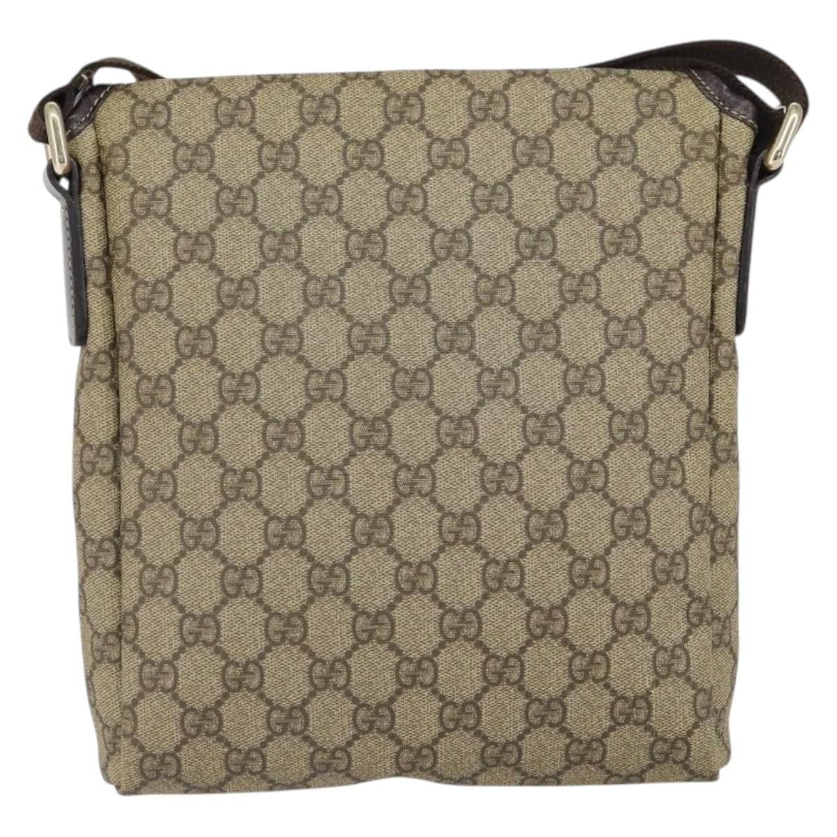 Gucci Flap Messenger Gg Coated Canvas Beige Pvc Shoulder Bag Bag (Authentic Pre-Loved)