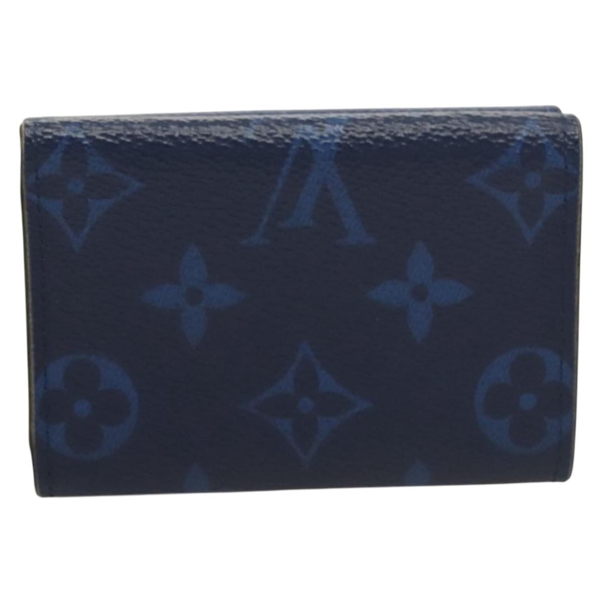 Louis Vuitton Discovery Wallet Monogram Taigarama Blue Leather Wallets Accessory (Authentic Pre-Loved)