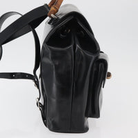 Gucci Vintage Bamboo Backpack Patent Leather Black Patent_Leather Backpack Bag (Authentic Pre-Loved)