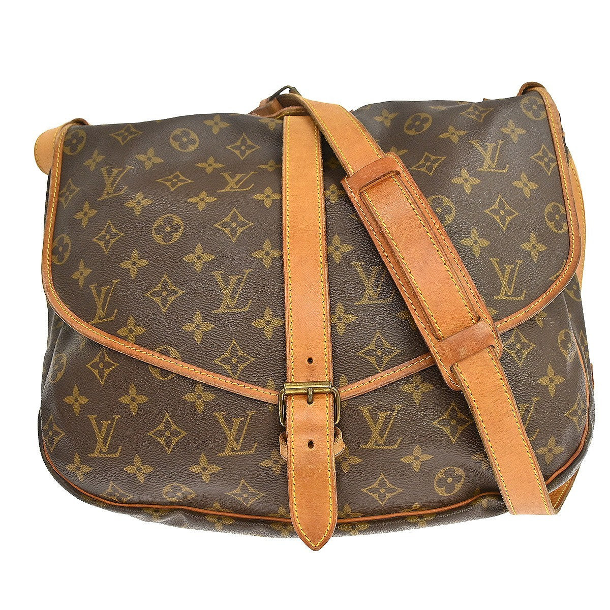 Louis Vuitton Louis Vuitton Saumur Handbag Monogram Canvas Brown Canvas Shoulder Bag Bag (Pre-Loved)