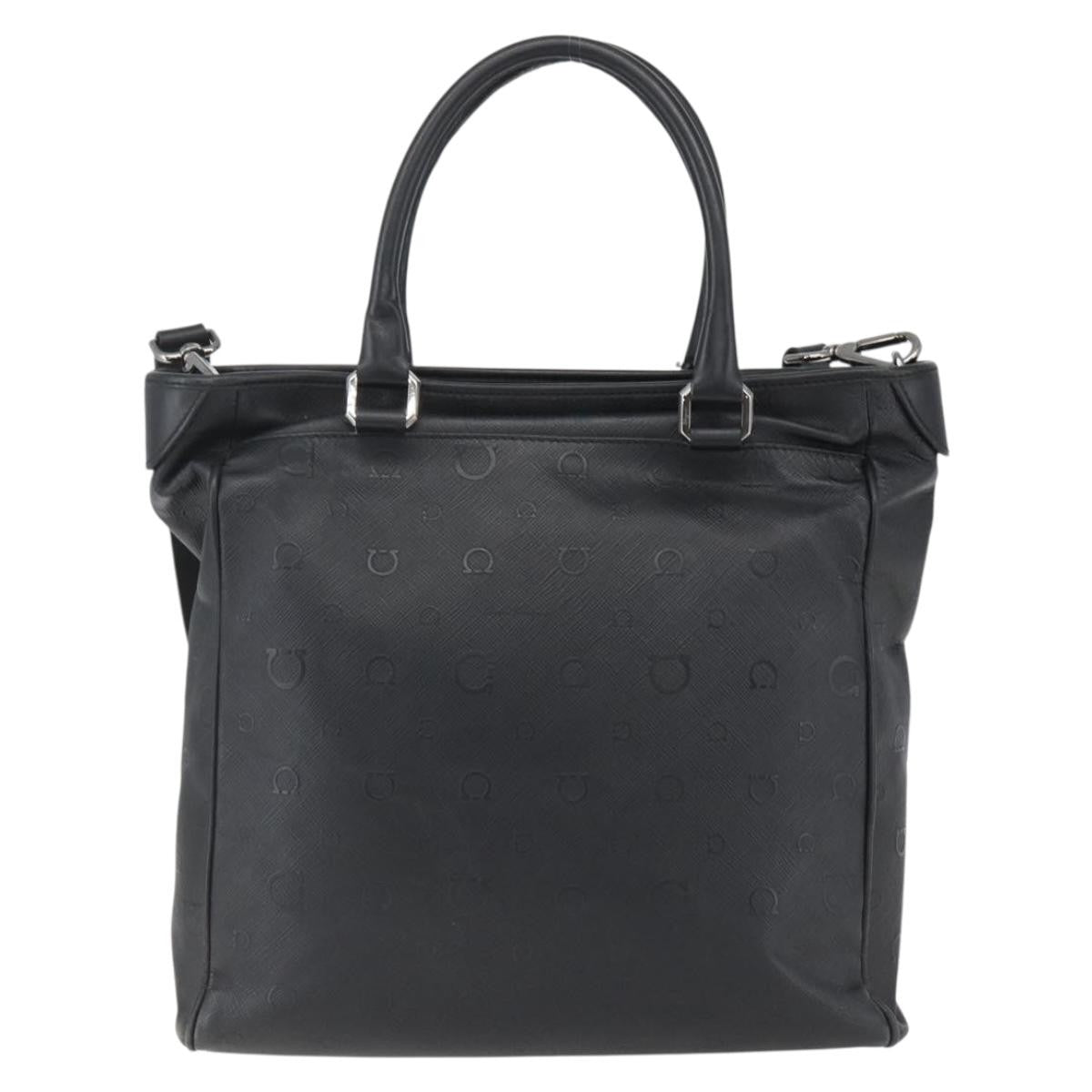 Salvatore Ferragamo Vintage Tote Bag Leather Black Leather Tote Bag Bag (Pre-Loved)