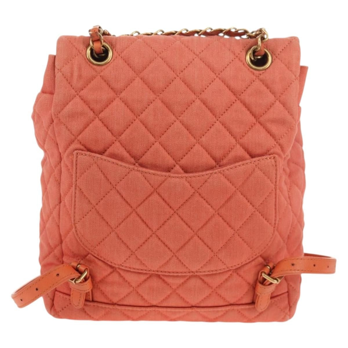 Chanel Vintage Flap Backpack Denim Pink Denim_Jeans Backpack Bag (Authentic Pre-Loved)
