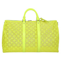 Louis Vuitton Keepall Bandouliere Bag Monogram See Through Mesh Yellow Canvas Travel Bag Bag (Pre-Loved)