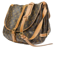 Louis Vuitton Louis Vuitton Saumur Handbag Monogram Canvas Brown Leather Shoulder Bag Bag (Pre-Loved)
