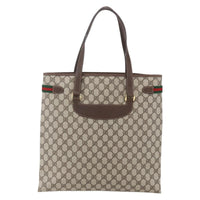 Gucci Vintage Tote Gg Canvas Beige Pvc Tote Bag Bag (Authentic Pre-Loved)