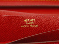 Hermes Bearn Wallet Epsom Red Leather Wallets Accessory (Pre-Loved)