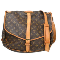 Louis Vuitton Louis Vuitton Saumur Handbag Monogram Canvas Brown Canvas Shoulder Bag Bag (Authentic Pre-Loved)
