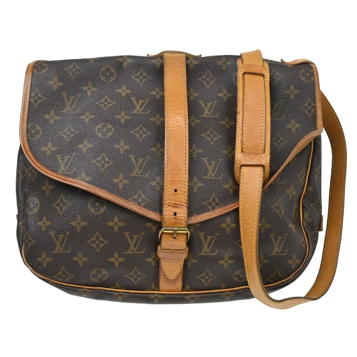 Louis Vuitton Louis Vuitton Saumur Handbag Monogram Canvas Brown Canvas Shoulder Bag Bag (Authentic Pre-Loved)