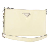 Prada Chain Crossbody Bag Vernice Saffiano Leather White Leather Shoulder Bag Bag (Pre-Loved)
