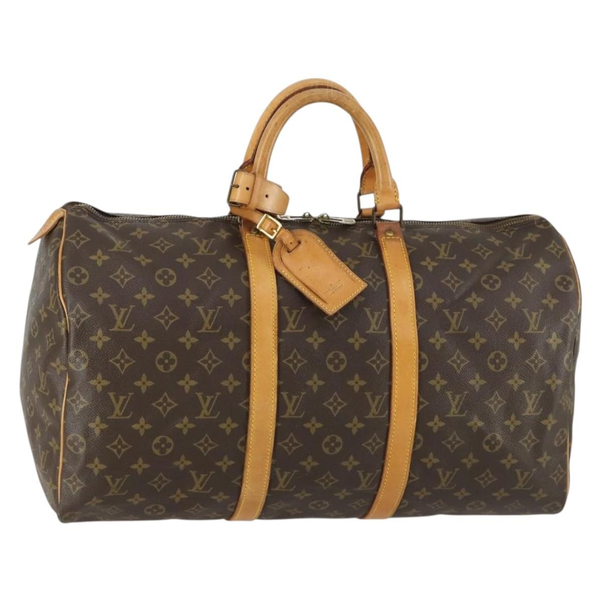 Louis Vuitton Keepall Bag Monogram Canvas Brown Canvas Travel Bag Bag (Authentic Pre-Loved)