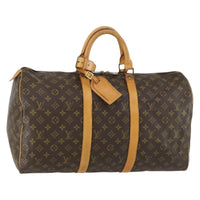 Louis Vuitton Keepall Bag Monogram Canvas Brown Canvas Travel Bag Bag (Authentic Pre-Loved)
