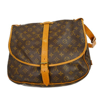 Louis Vuitton Saumur Handbag Monogram Canvas Brown Canvas Shoulder Bag Bag (Pre-Loved)
