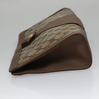 Gucci Sherry Line Pouch Canvas Beige Canvas Clutche & Pouche Bag (Pre-Loved)