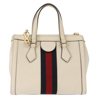 Gucci Ophidia Top Handle Tote Leather White Leather Handbag (Authentic Pre-Loved)