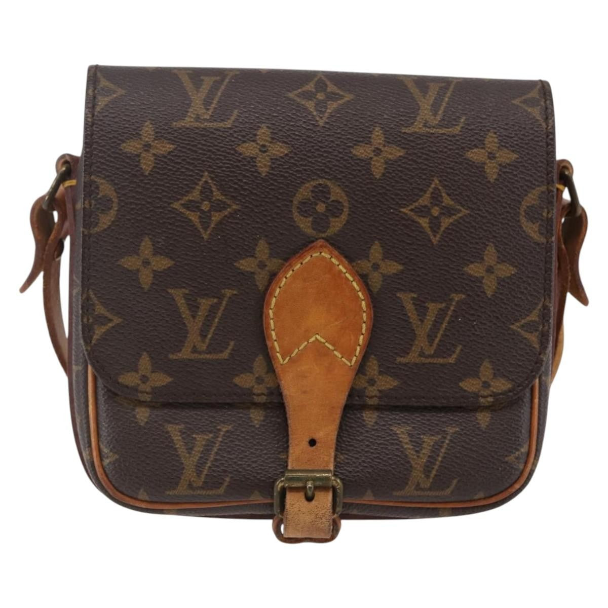 Louis Vuitton Cartouchiere Handbag Monogram Canvas Brown Canvas Shoulder Bag Bag (Authentic Pre-Loved)