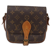 Louis Vuitton Cartouchiere Handbag Monogram Canvas Brown Canvas Shoulder Bag Bag (Authentic Pre-Loved)