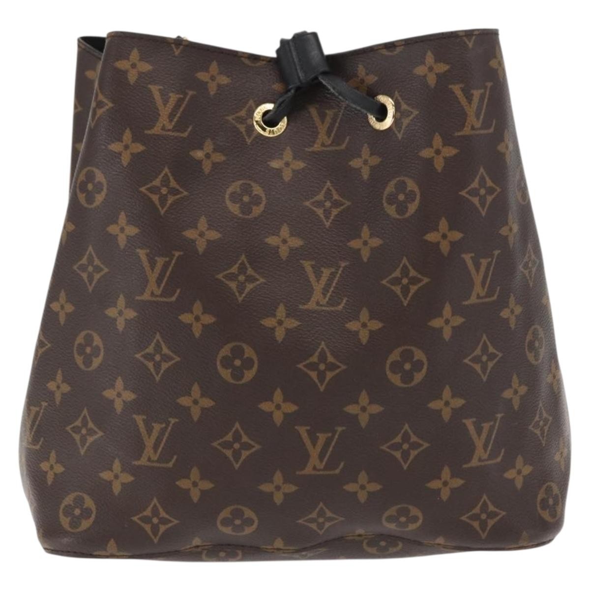 Louis Vuitton Neonoe Handbag Monogram Canvas Black Canvas Shoulder Bag Bag (Authentic Pre-Loved)