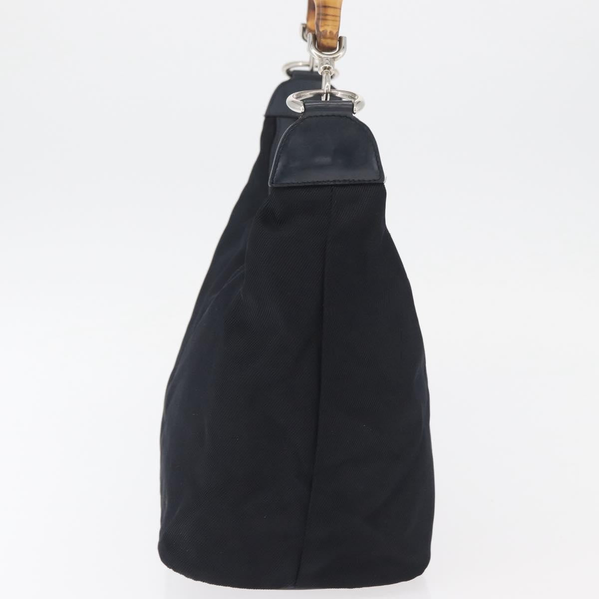 Gucci Vintage Bamboo Hobo Nylon Navy Nylon Shoulder Bag Bag (Pre-Loved)
