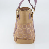 Salvatore Ferragamo Gancini Tote Canvas Purple Canvas Tote Bag Bag (Authentic Pre-Loved)