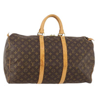 Louis Vuitton Keepall Bag Monogram Canvas Brown Canvas Travel Bag Bag (Authentic Pre-Loved)