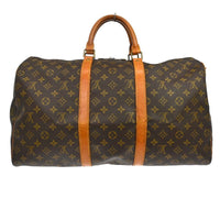 Louis Vuitton Keepall Bag Monogram Canvas Brown Canvas Travel Bag Bag (Authentic Pre-Loved)