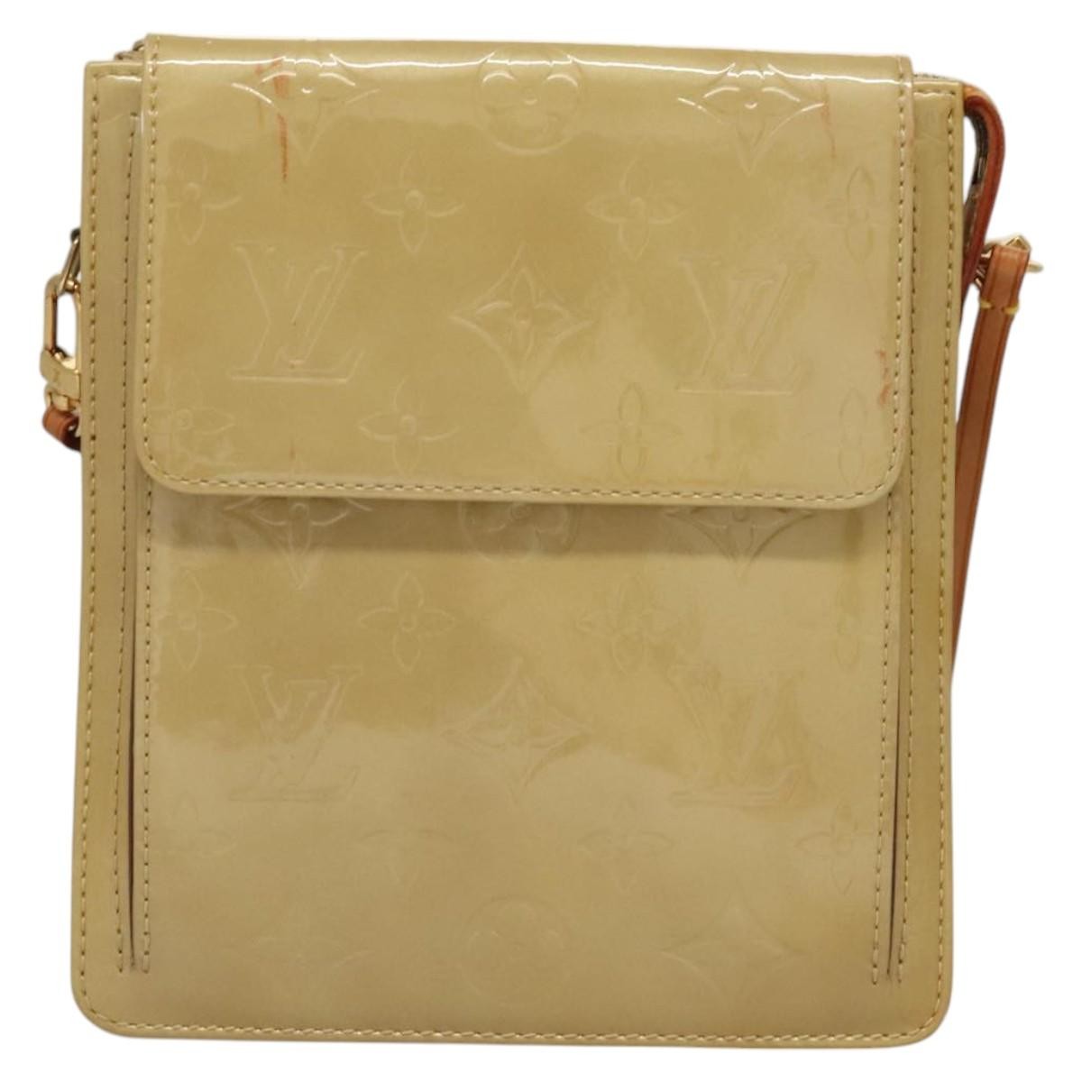 Louis Vuitton Mott Handbag Monogram Vernis Beige Patent_Leather Clutche & Pouche Bag (Authentic Pre-Loved)